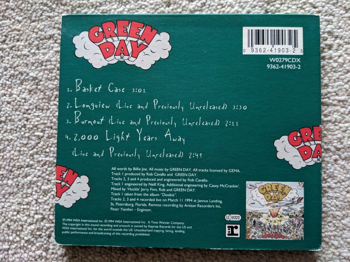 Green Day – Basket Case CD Single Digipack 4 Track W0279cdx for