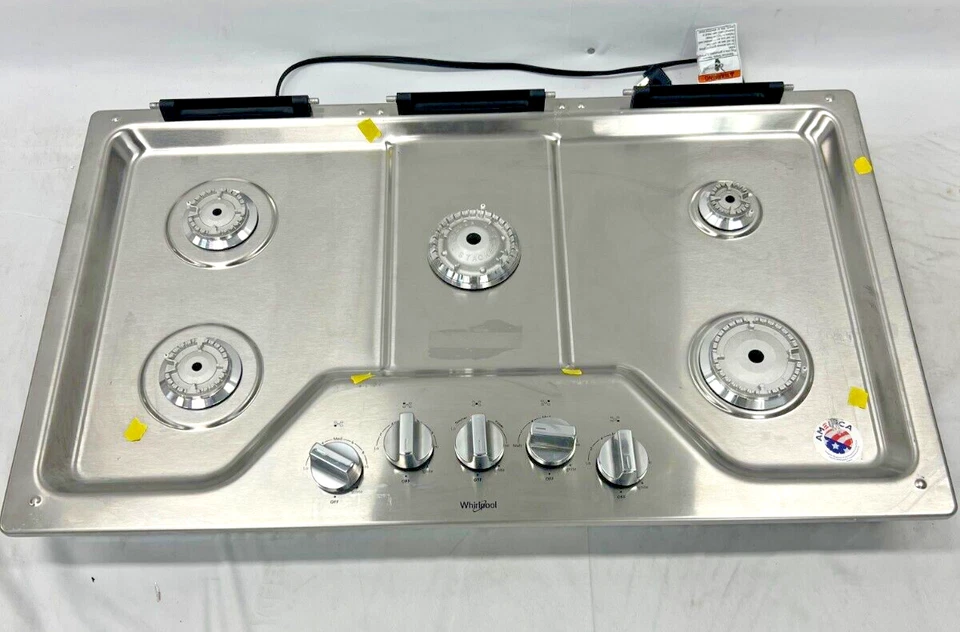 Cocina de gas Whirlpool WCG97US6HS 36" 5 quemadores en acero inoxidable Foto 3 de 4