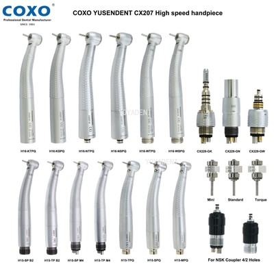 COXO Dental Fiber Optic LED Turbine Handpiece Fit NSK/KaV 6H