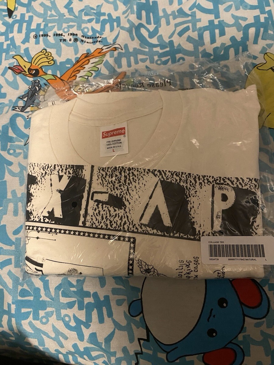 Supreme Collage Tee Natural Large SS24 Streetwear Photo Women's
