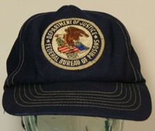 Vtg Department of Justice Federal Bureau Prisons Patch TRUCKER HAT MADE IN USA