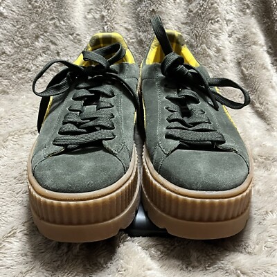 Puma x Rihanna Fenty Cleated Creeper Lace-Up Green Suede Puma x Rihanna Fenty Cleated Creeper Lace-Up Green Suede