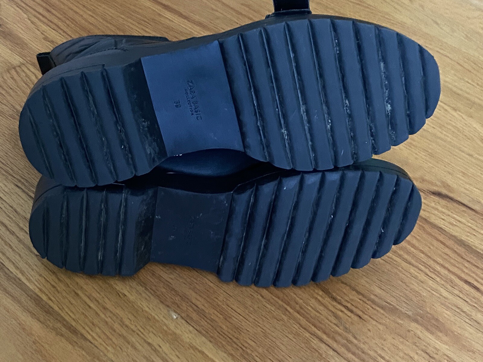 Zara Basic Collection Black Combat Boot Buckle La… - image 8