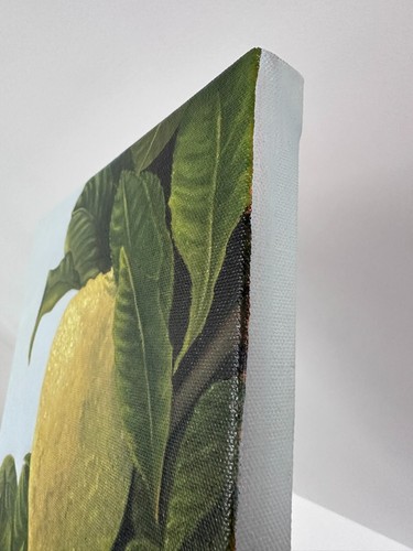 Original Oil Painting Still Life Lemon Tree Realism Abstract Art Home Wall Decor - Picture 5 of 13