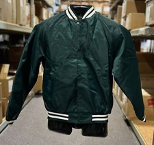 Vintage WestArk Bomber Jacket Unisex Youth Small Dark Green Snap-Front Lined