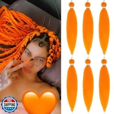 Orange Braiding Hair Pre Stretched Easy Twist Braids Yaki Texture Professiona