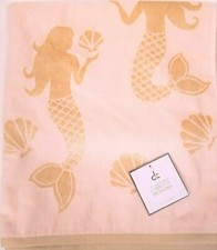 NEW DEBORAH CONNOLLY SILKY PINK+GOLD MERMAID VISCOSE HAND TOWEL OR WASH CLOTH