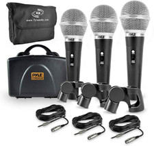 Professional 3-Piece Dynamic Microphone Kit with XLR Cable  Carry Case