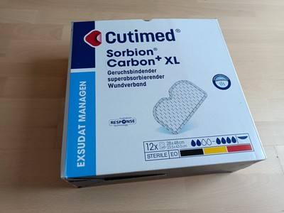 Cutimed Sorbion Carbon+ XL  28cmx48 cm  12 Stück Wundverband