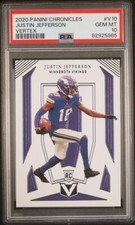 2020 Panini Chronicles Justin Jefferson RC Rookie Vertex #V10 PSA 10 Vikings