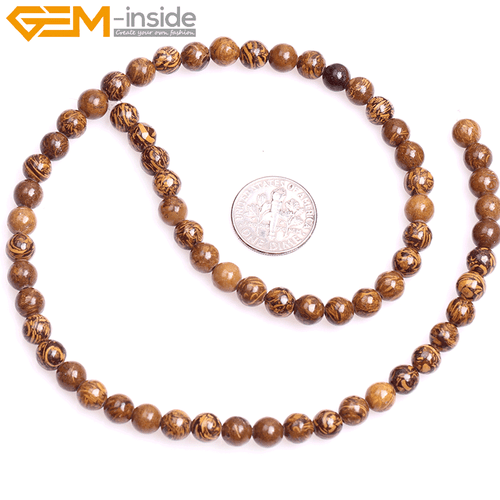 Natural Round Elephant Skin Yellow Jasper Stone Beads Jewelry Making 15" In Lots - Picture 8 of 26