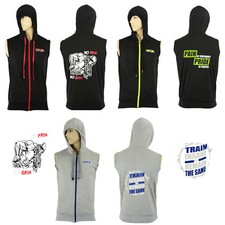 Men's Muscle Hoodie Shirt Sleeveless Tank Top Gym Bodybuilding Workout Vest MRX