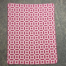 Pottery Barn Kids Pink White Geometric Baby Blanket Reversible Stroller Crib