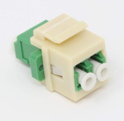 Fiber Optic Keystone Coupler Jack LC Duplex Singlemode APC Ivory Adapter Network