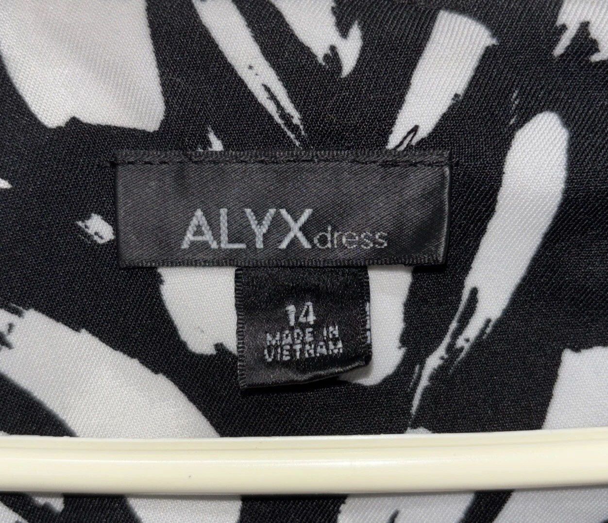 ALYX Abito Alex nero bianco corallo vestito a tubino taglia 14