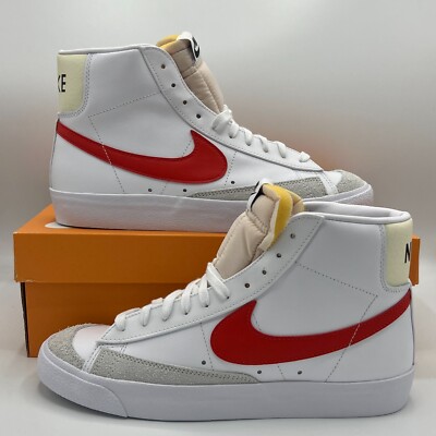 Nike Blazer Mid  77 White Picante Red Sneakers Shoes BQ6806 122 Men's Size New
