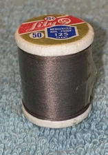 Vtg Lily 125 Yds Gray #149 Thread Styrofoam Spool USA Made