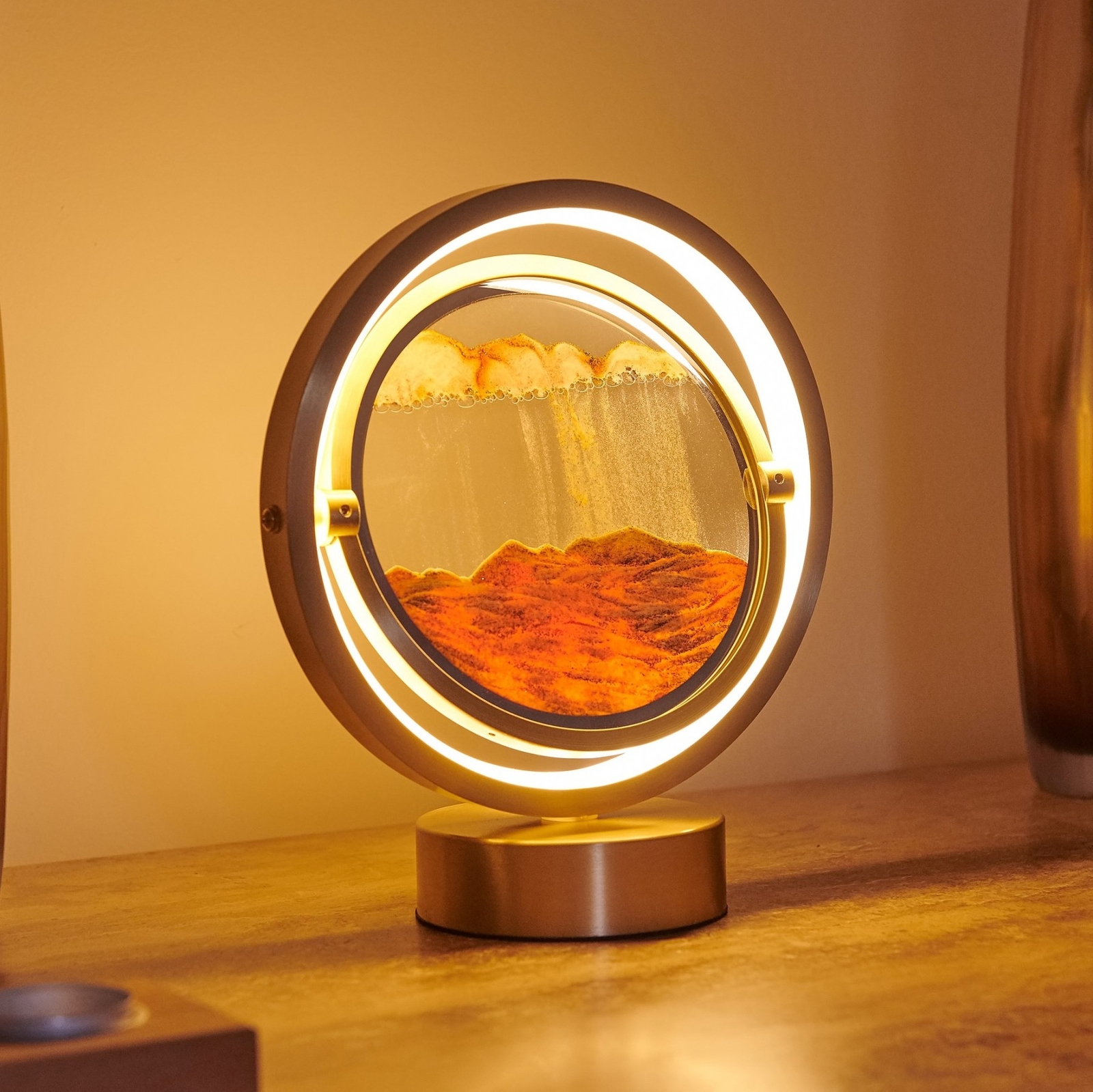 Auraglow LED Sandscape Table Desktop Touch Lamp Moving Sand Art Mood Night Light