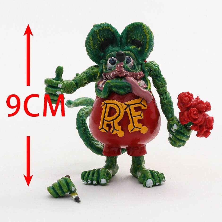 9cm Rat Fink Ed Roth Figure Pinstripe Art Mooneyes Hot Rod Planet