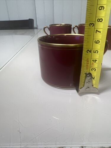 Gray Gold Fitz And Floyd Pavilion Tea Cup Fine Porcelain Japan FF 293 Burgundy - Picture 5 of 18