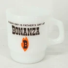Vintage BONANZA Mug Anchor-Hocking Fire King - Milk Glass - Fathers Day - Retro