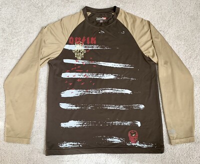 Quicksilver Mens Graphic Logo Elite Performance Tech Pullover Long Sleeve Sz Med
