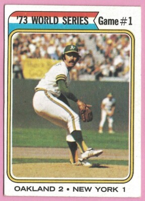 1974 Topps Baseball Card #472 1973 World Series Game #1 Oakland