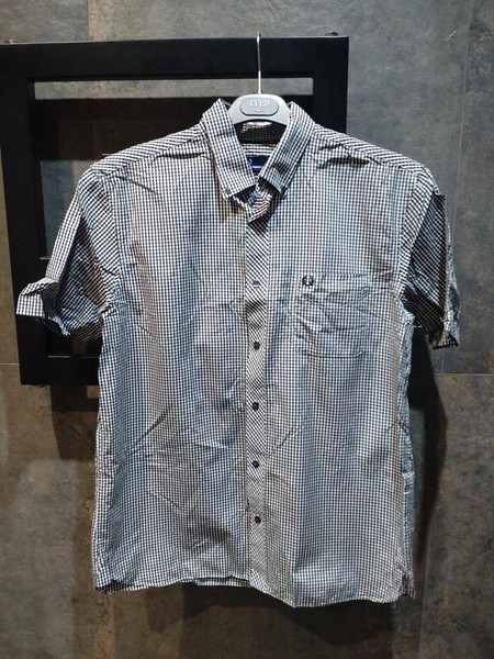 Men Fred Perry Shirt Black Cotton 40 /L / 48