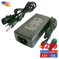 12V 5A 60W AC/DC Adapter 10 50Pack Power Supply Driver For 3528 LED Strip  CCTV
