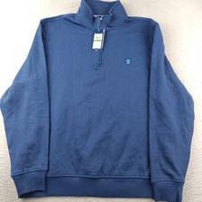IZOD 1/4 Zip Sweater Pullover Blue Advantage Performance Men's Large NWT 60