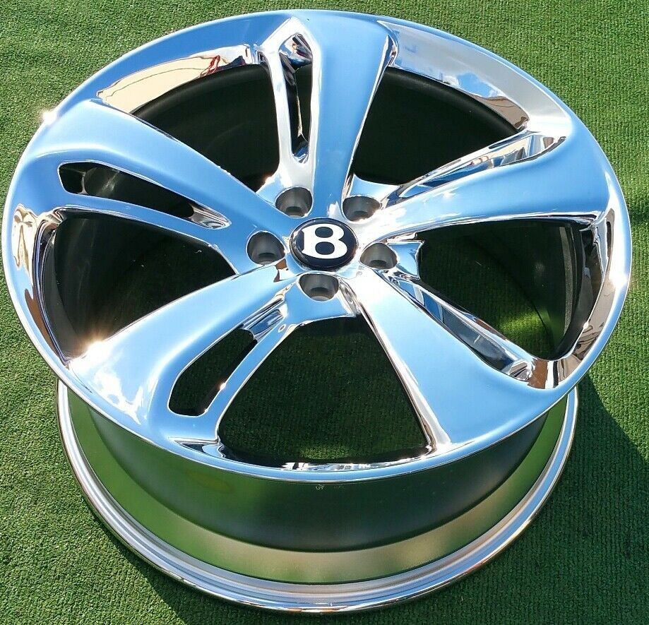 4 NEW Factory Bentley Speed 21 Wheels Chrome OEM Forged Continental Flying Spur