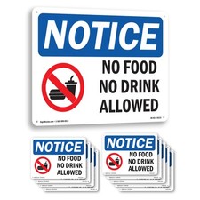 No Food No Drink Allowed OSHA Notice Sign Metal, Plastic, Decal - 5 or 10 Pack
