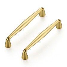 10 PCS 4 Inch Brushed Brass Zinc Alloy Kitchen Cabinet Handles Drawer Pulls