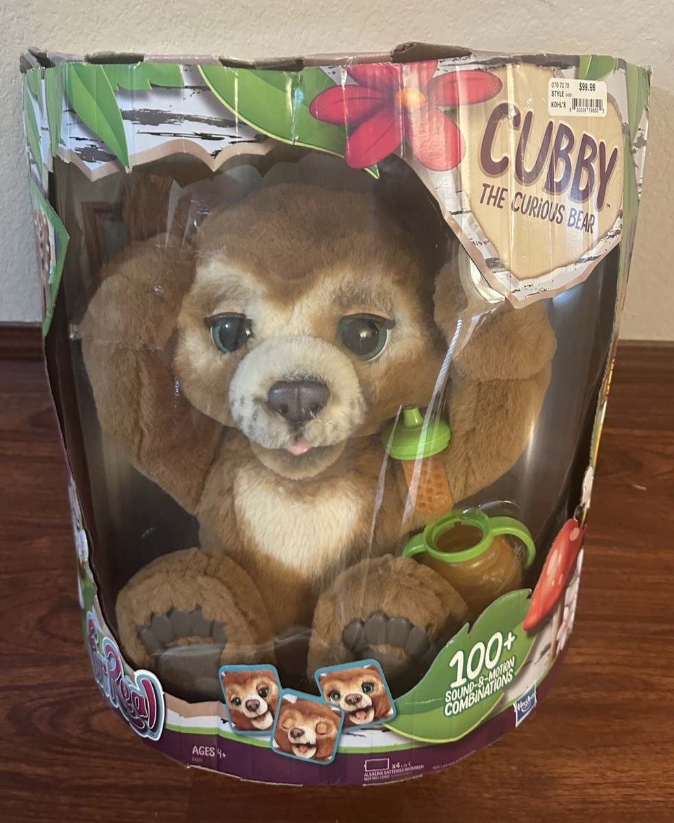 FURREAL Cubby The Curious Electric Stuffed Teddy Bear. Damaged