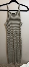 Forever 21 Women’s Maxi Bodycon Brown Striped Ribbed Dress Size Large