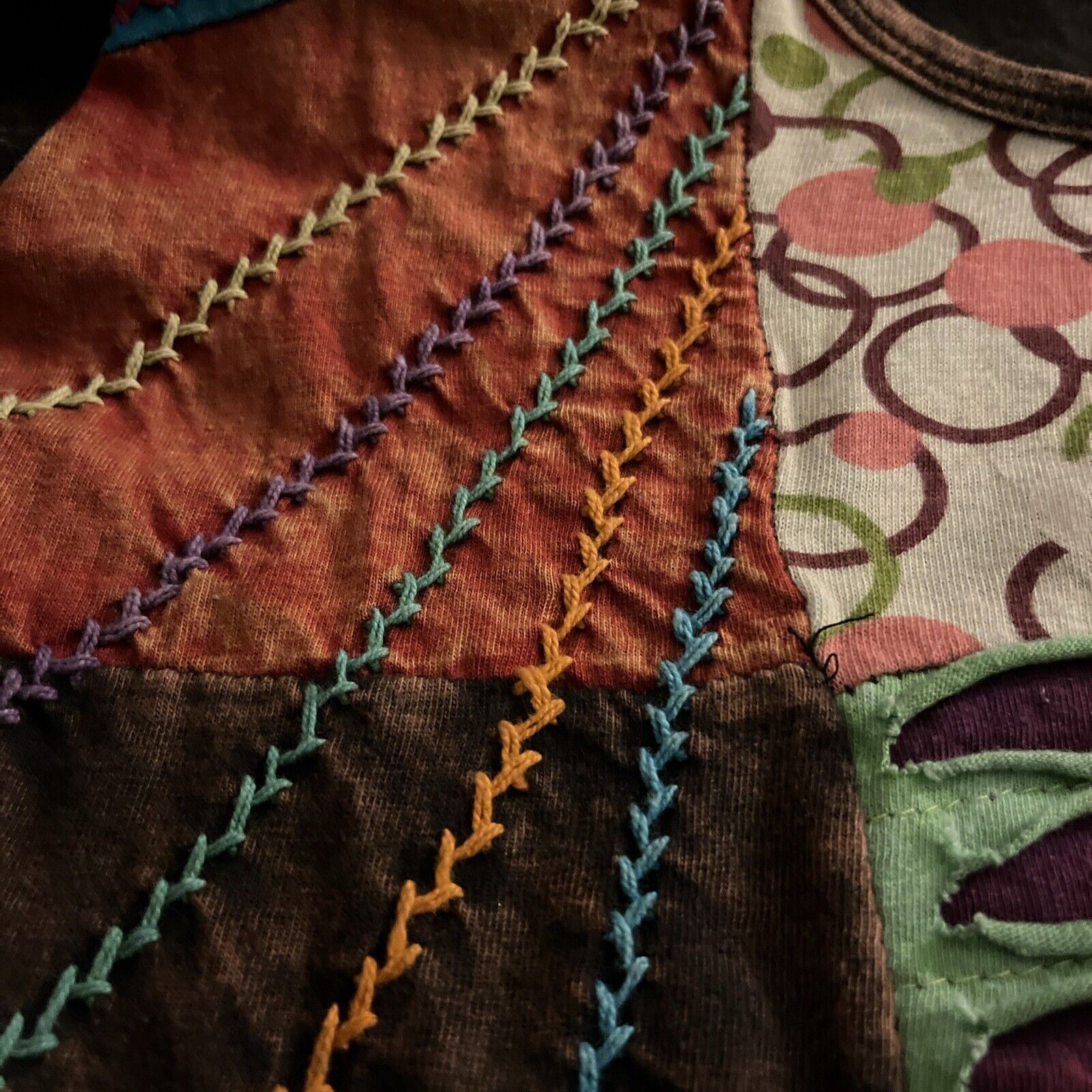 Rising International Top Medium Patchwork Bleache… - image 7