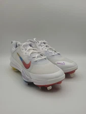 Nike Force Zoom Trout 9 Mens Size 7.5 White Metal Baseball Cleats FB2907-106 New