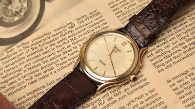 SEIKO Dolce AGS 4M21-0B70 Gold Silver Kinetic Quartz Men's Watch