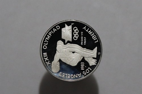 🧭 🇺🇸 USA 1983 S Proof Los Angeles XXIII Olympiad Silver Dollar $1 B84 #8004 - Picture 2 of 5