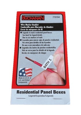 IDEAL Buchanan Wire Marker Booklet 775154 - Household Electrical Panel Labels