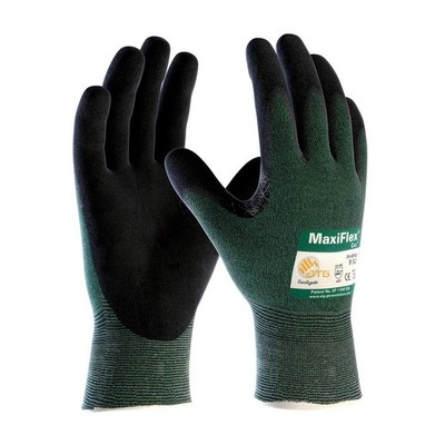 34-8743/M Maxiflex Cut, Green Engineered Yarn Shell, Blk Nitrile Microfoam Gr...
