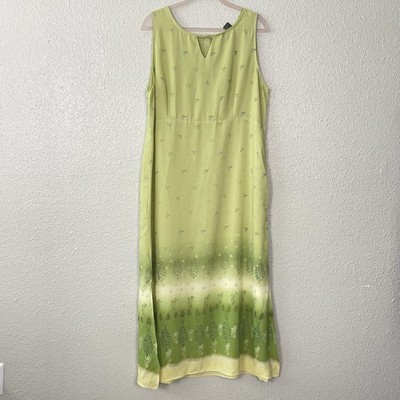 Vintage Mlle Gabrielle Maxi Dress Plus 2X Botanical Floral Resort Boho Prairie