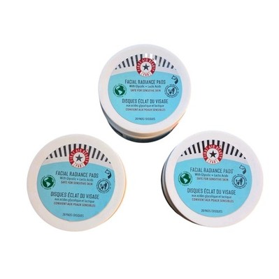 3 First Aid Beauty  Facial Radiance Exfoliating Pads 28 w Glycolic & Lactic Acid
