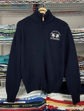 Navy Blue La Martina Zip Up Sweater Men's Large