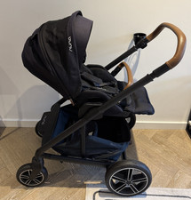 Nuna Mixx Next Pushchair Stroller Pram in Caviar Black with Rain Cover and Apron