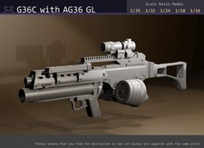 G36C con lanciagranate AG36 - modello in resina 1/35, 1/32, 1/24, 1/18, 1/16