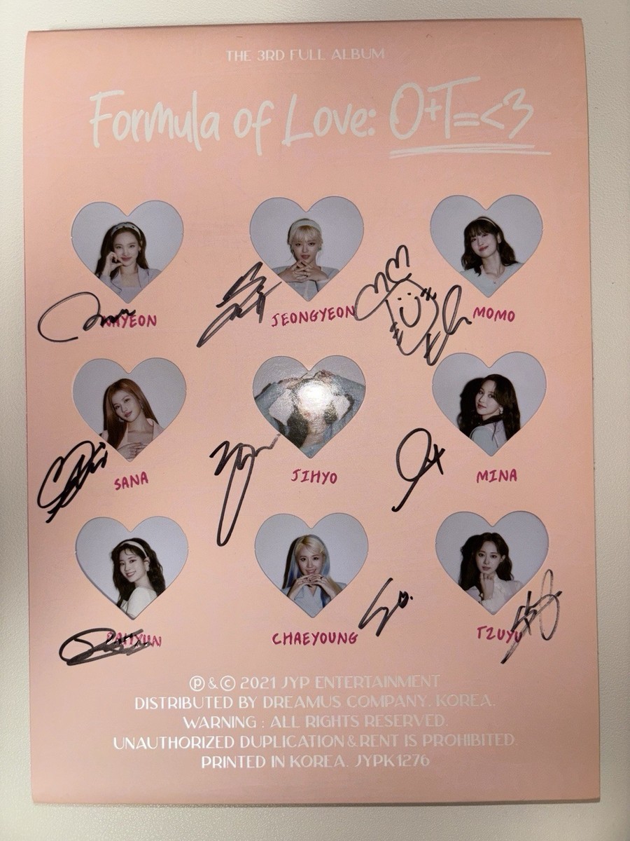 TWICE [Formula of Love: O+T= 3] All Member Autographed Signed