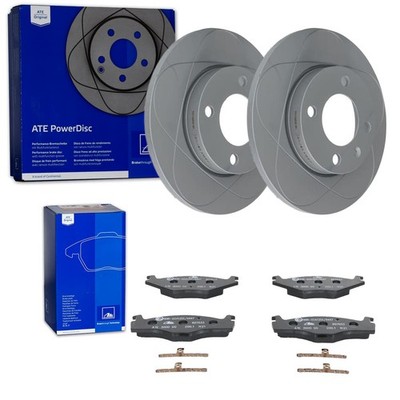 ATE PowerDisc BREMSSCHEIBEN + BELÄGE VORNE passend für VW GOLF 1 2 3 JETTA VENTO