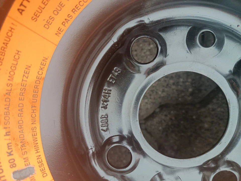 Lancia Ypsilon 843 BJ2009 Reserverad Notrad 14 Zoll ET43 S135/80 B14 RAD - Bild 3 von 4