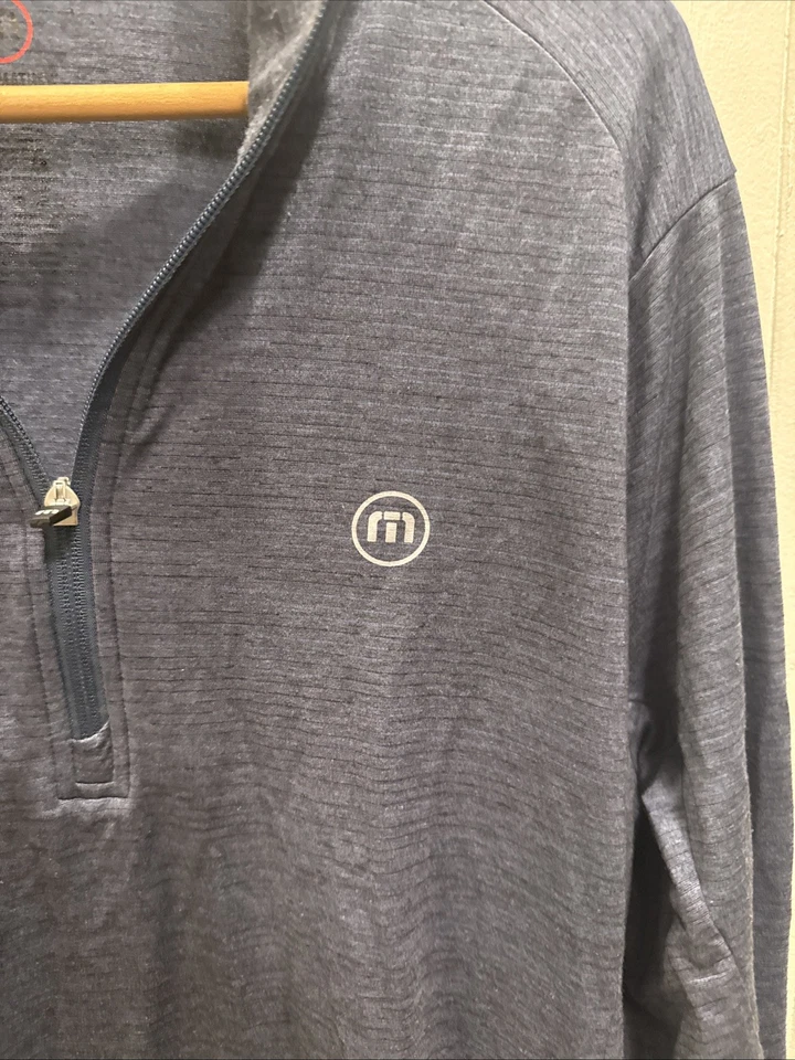 Camisa de golf gris Travis Mathew talla grande para hombre manga larga cuarto cremallera Foto 2 de 4